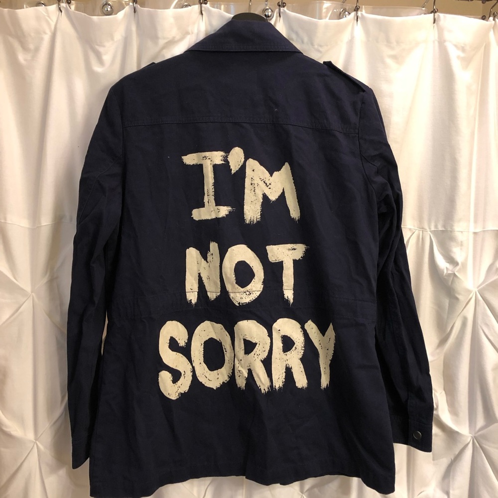 Forever 21 “IM NOT SORRY” jacket sz L
